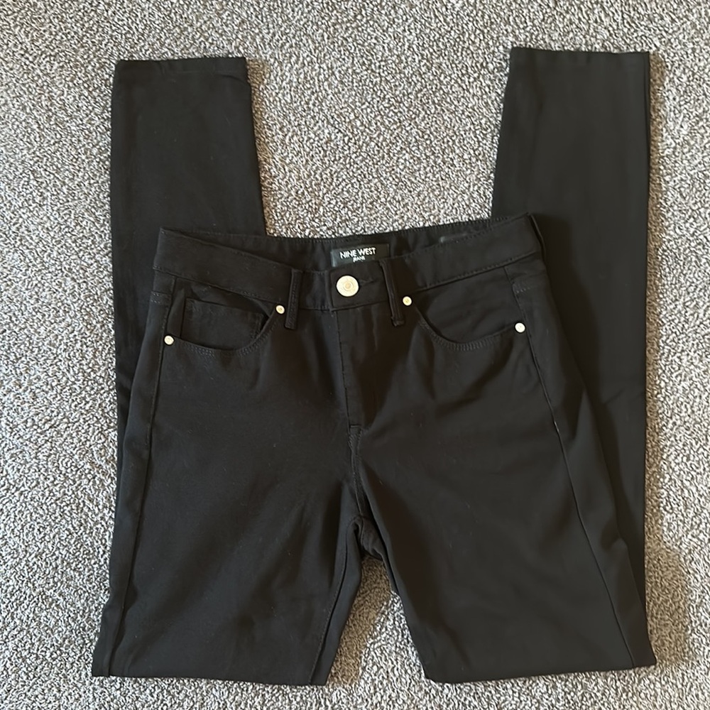 Nine West Gramercy Skinny Jeans Jeggings, Black, Size 2